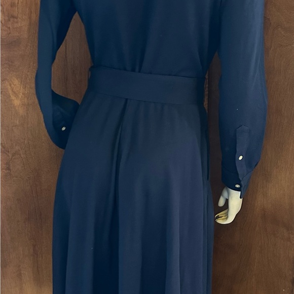Ralph Lauren Oxford Navy Button-Up Dress with Belt - Picture 2 of 5